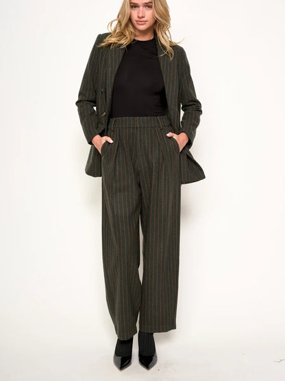 dRA EVIE PANT GREEN STRIPE 