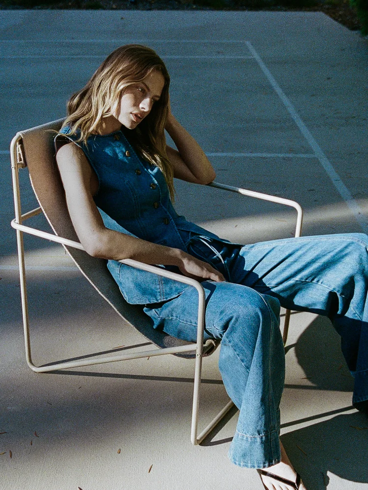 A.REN ADELIN VEST DENIM BLUE 