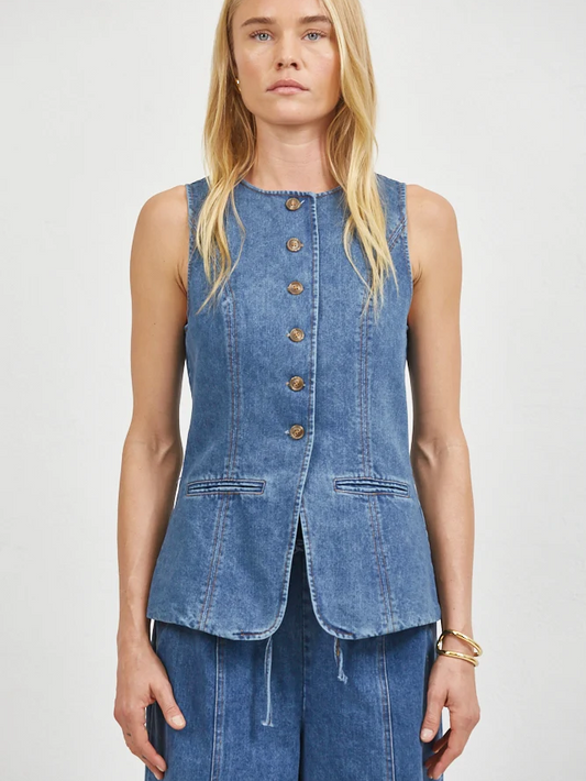 A.REN ADELIN VEST DENIM BLUE 