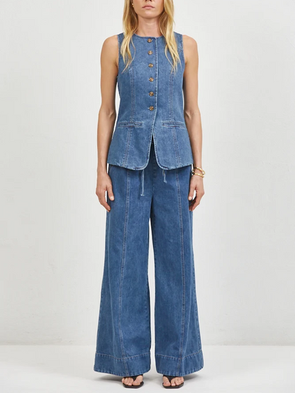 A.REN ADELIN VEST DENIM BLUE 