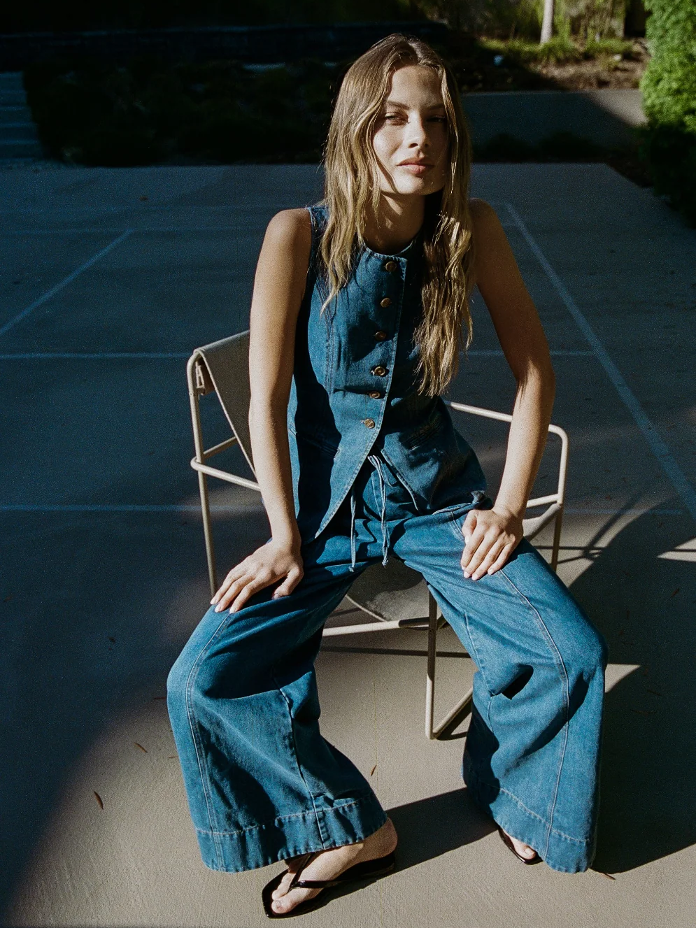 A.REN ADELIN VEST DENIM BLUE 