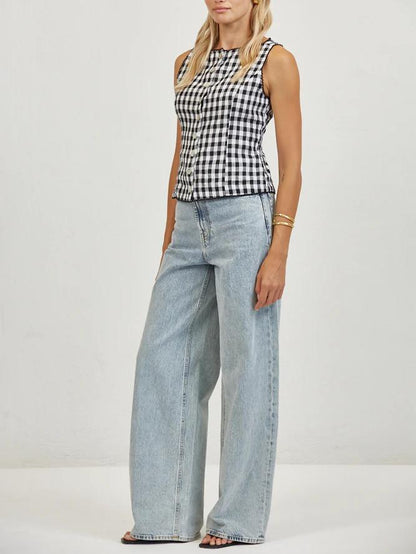 A.REN MAELLE BUTTON DOWN TOP BLACK 