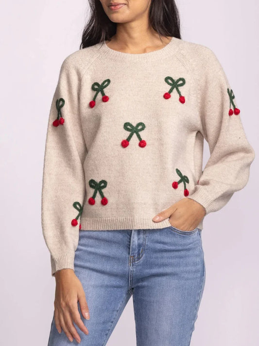 PINK MARTINI MON CHERRY SWEATER BEIGE 