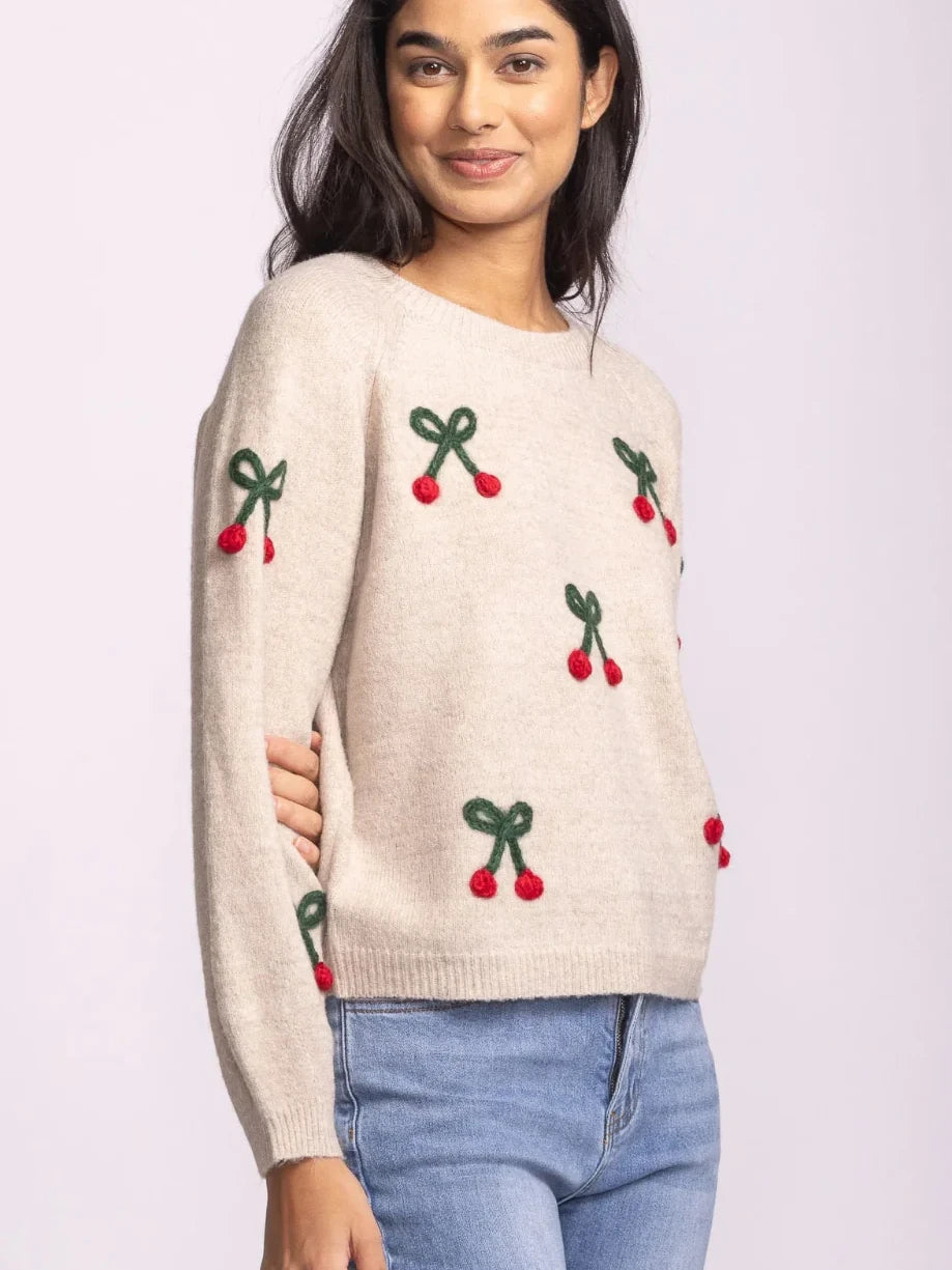 PINK MARTINI MON CHERRY SWEATER BEIGE 
