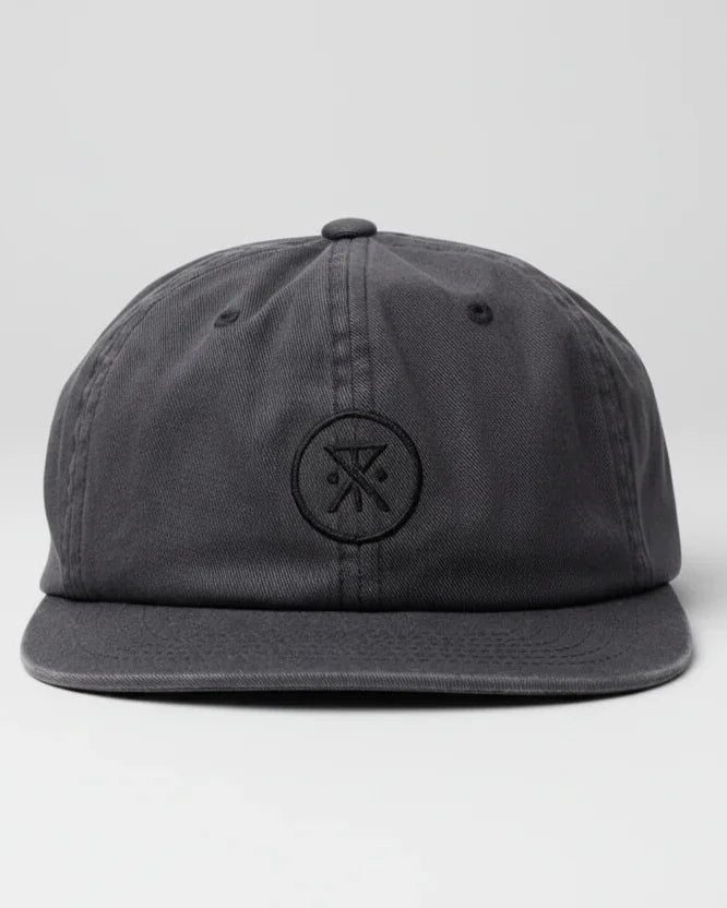 ROARK MADE TO FADE 6 PANEL STRAPBACK HAT WASHED CHARCOAL 