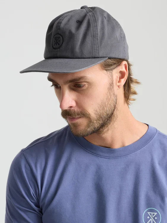 ROARK MADE TO FADE 6 PANEL STRAPBACK HAT WASHED CHARCOAL 