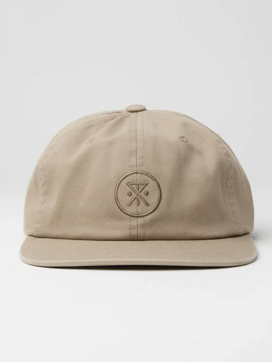 ROARK MADE TO FADE 6 PANEL STRAPBACK HAT WASHED FOSSIL