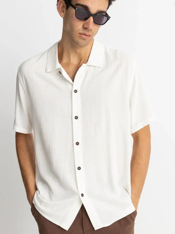 RHYTHM Textured Linen SS Shirt Natural