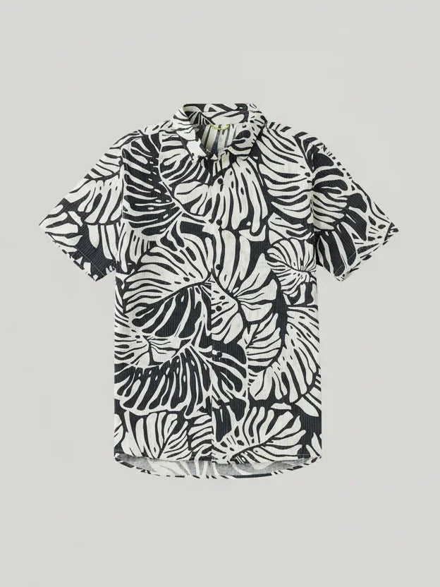 ROARK BLESS UP BREATHABLE STRETCH SHIRT BLACK MONSTERA 