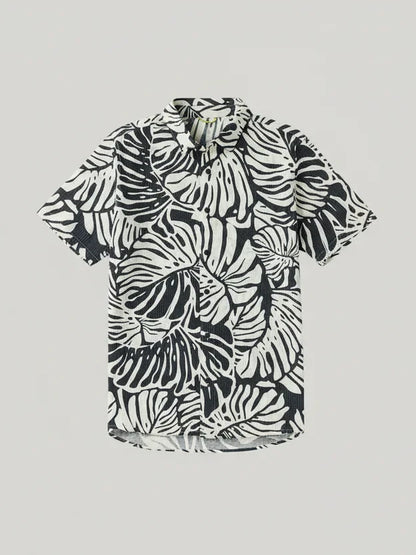 ROARK BLESS UP BREATHABLE STRETCH SHIRT BLACK MONSTERA 