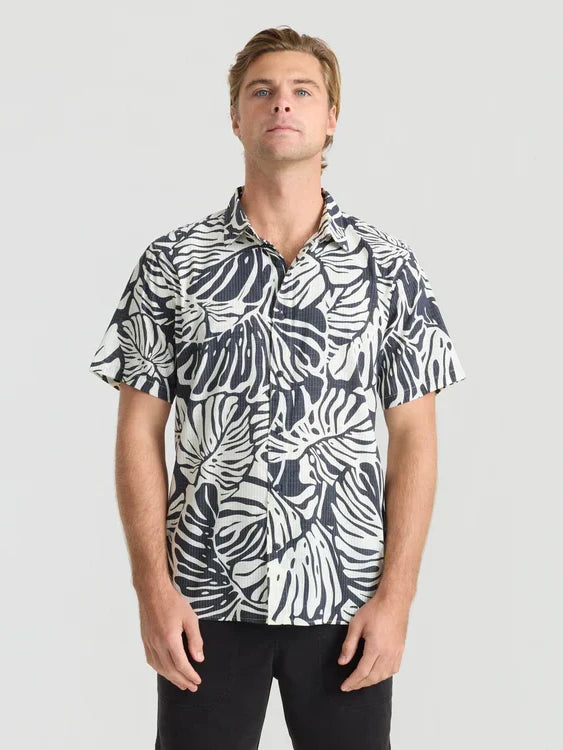 ROARK BLESS UP BREATHABLE STRETCH SHIRT BLACK MONSTERA 