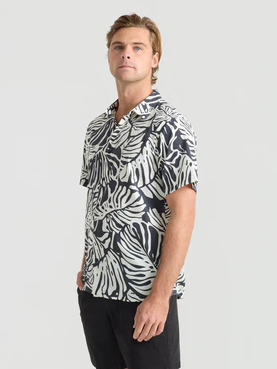 ROARK BLESS UP BREATHABLE STRETCH SHIRT BLACK MONSTERA 