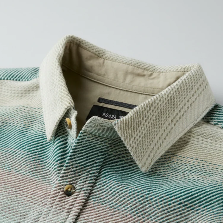ROARK CROSSROADS ORGANIC COTTON FLANNEL SHIRT UNBLEACHED 