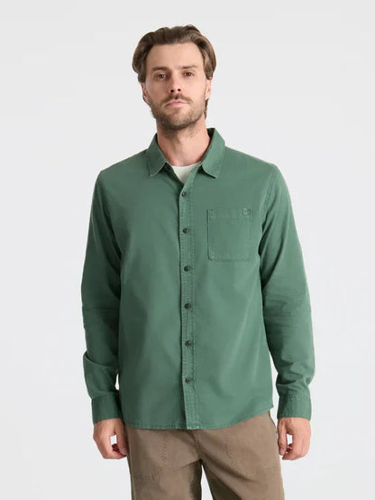 ROARK MADE TO FADE LONG SLEEVE BUTTON UP WASHED SLATE GREEN