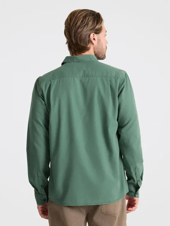 ROARK MADE TO FADE LONG SLEEVE BUTTON UP WASHED SLATE GREEN
