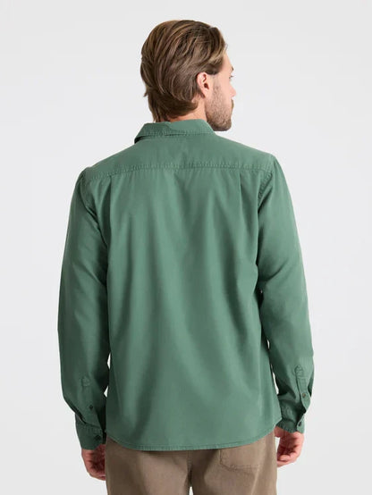 ROARK MADE TO FADE LONG SLEEVE BUTTON UP WASHED SLATE GREEN
