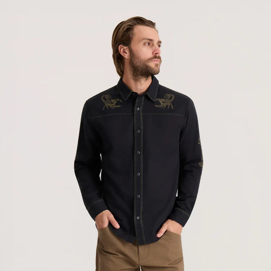 ROARK RITUAL RANGE BUTTON UP SHIRT BLACK 