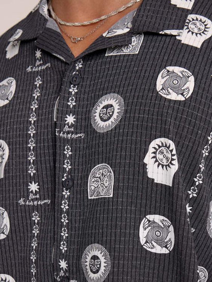 ROARK BLESS UP TRAIL SHIRT BLACK PRINT 