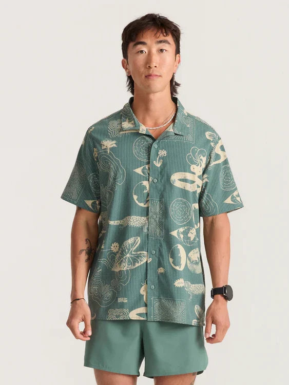 ROARK BLESS UP TRAIL SHIRT SLATE GREEN/TAN 