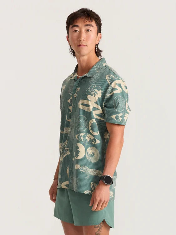 ROARK BLESS UP TRAIL SHIRT SLATE GREEN/TAN 