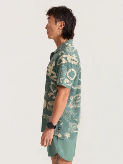 ROARK BLESS UP TRAIL SHIRT SLATE GREEN/TAN 