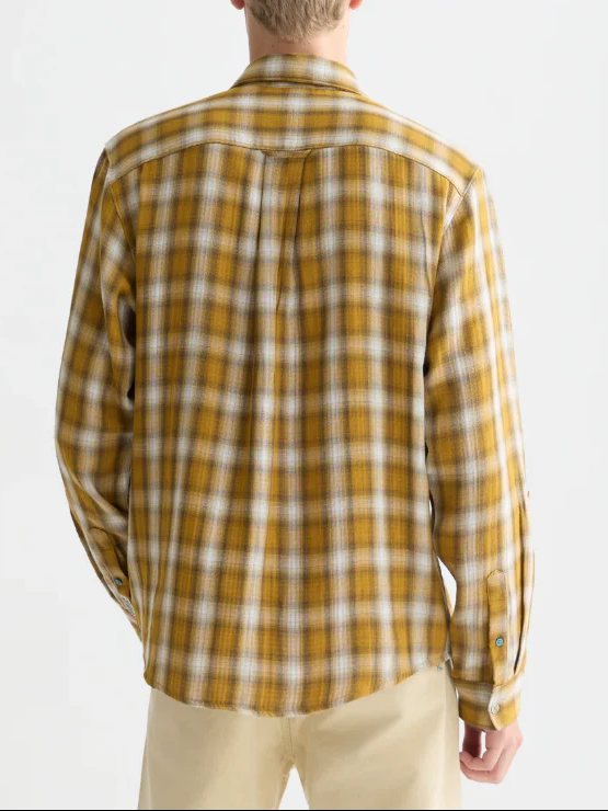 S&S DOUBLE CLOTH CHECK RELAXED FIT SHIRT RAFFIA CHECK 