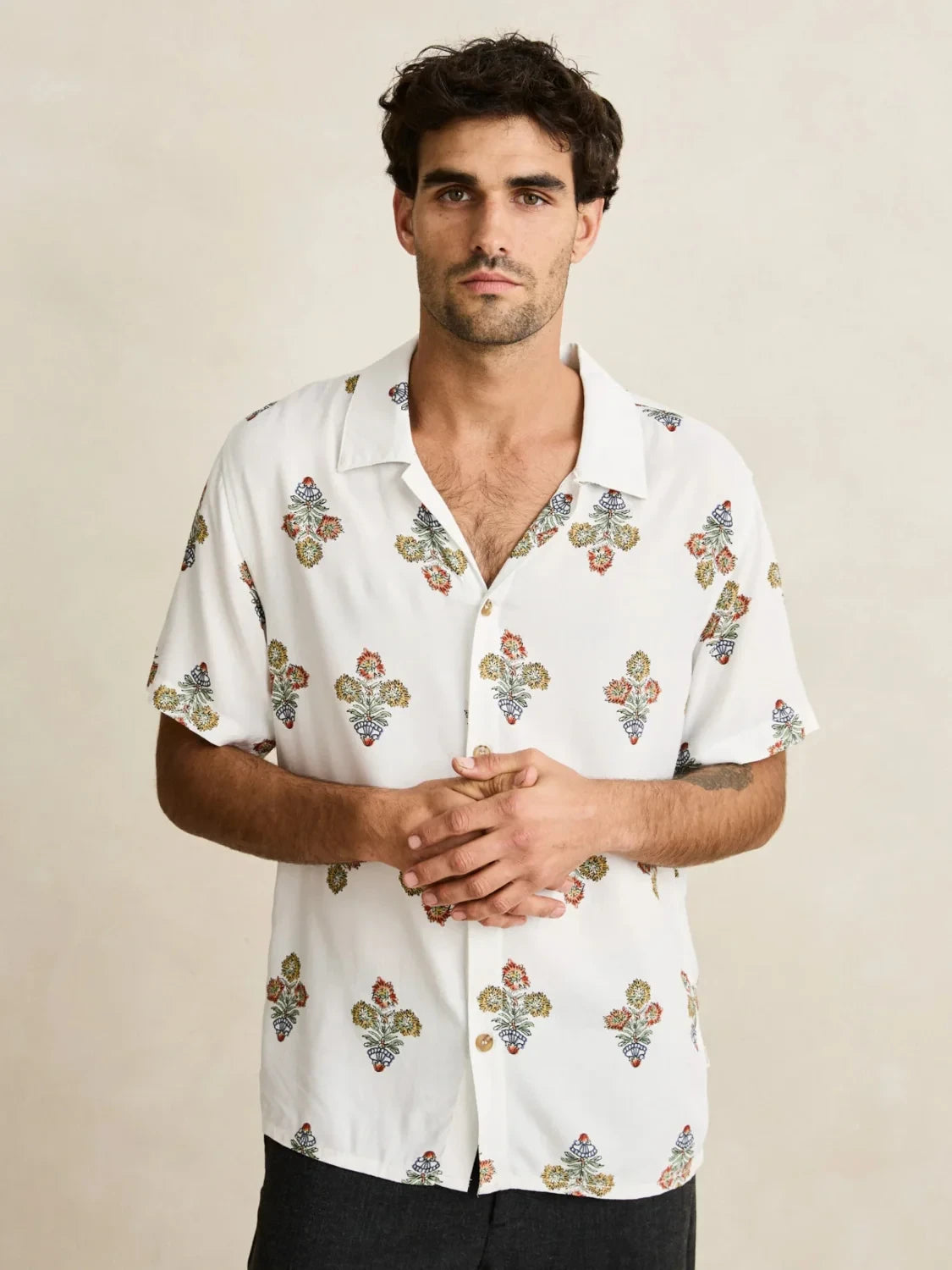 RHYHTHM BOUQUET S/S SHIRT NATURAL 