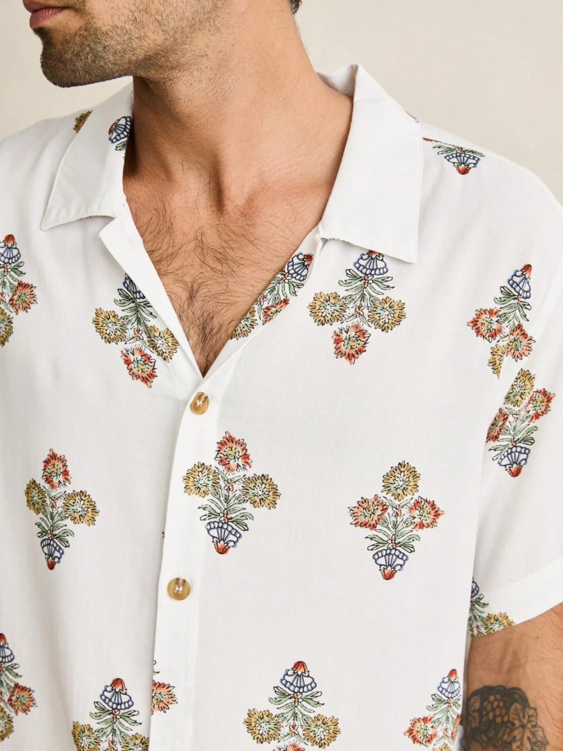 RHYHTHM BOUQUET S/S SHIRT NATURAL 