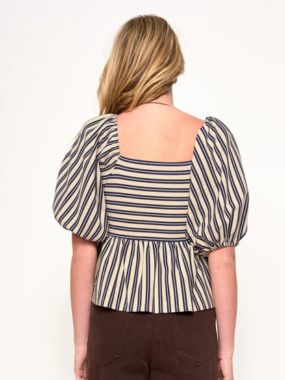 dRA GEMMA TOP NAVY/TAUPE