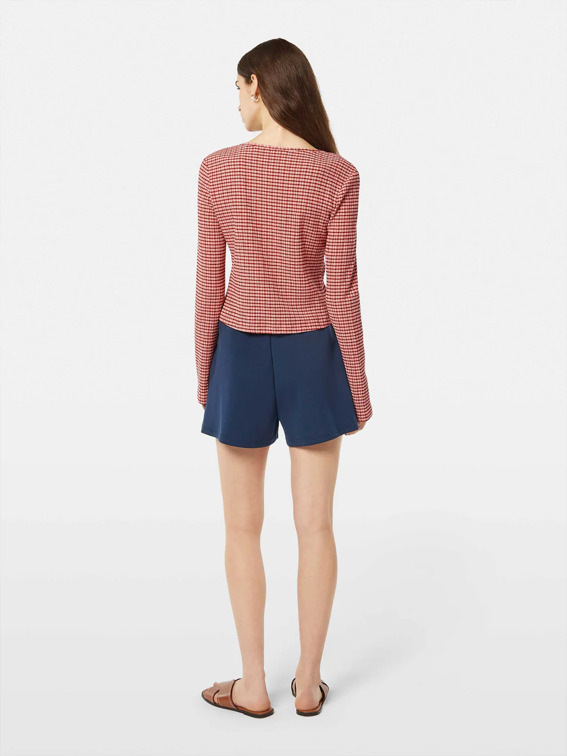 SCOTCH & SODA STRUCTURED GINGHAM L/S BLOUSE RED