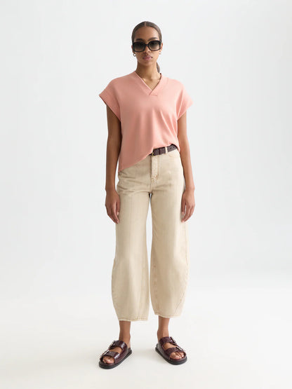 S&S TENCEL V-NECK SHORT SLEEVE SWEATSHIRT CANYON CLAY 