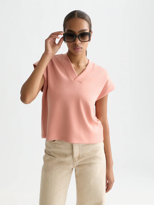 S&S TENCEL V-NECK SHORT SLEEVE SWEATSHIRT CANYON CLAY 