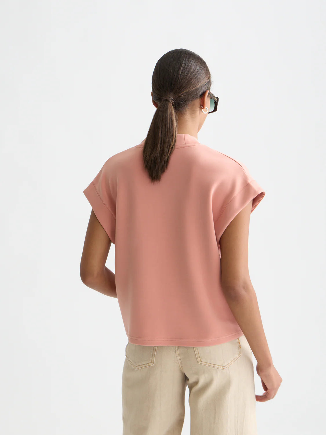 S&S TENCEL V-NECK SHORT SLEEVE SWEATSHIRT CANYON CLAY 