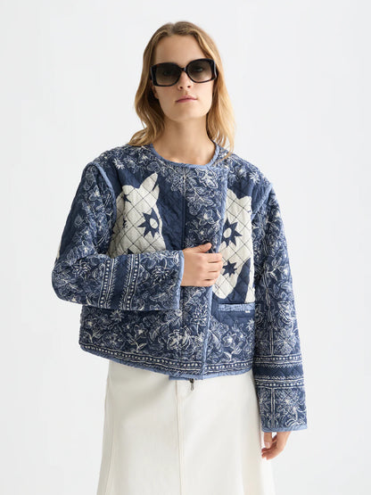 REVERSIBLE PRINTED QUILTED JACKET