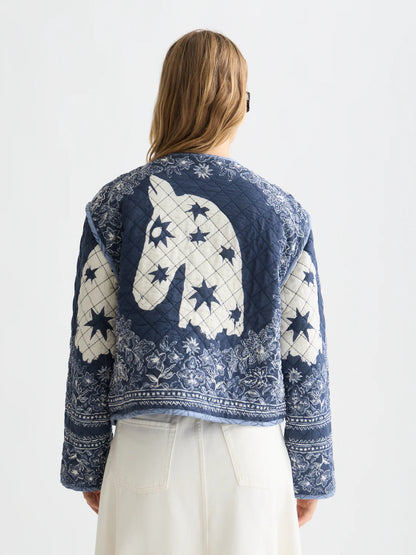 REVERSIBLE PRINTED QUILTED JACKET