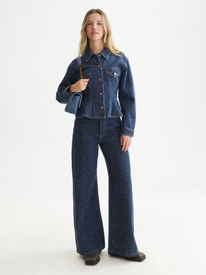 S&S WAISTED DENIM JACKET DEEP WEAVE