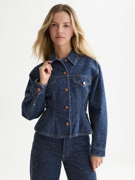 S&S WAISTED DENIM JACKET DEEP WEAVE