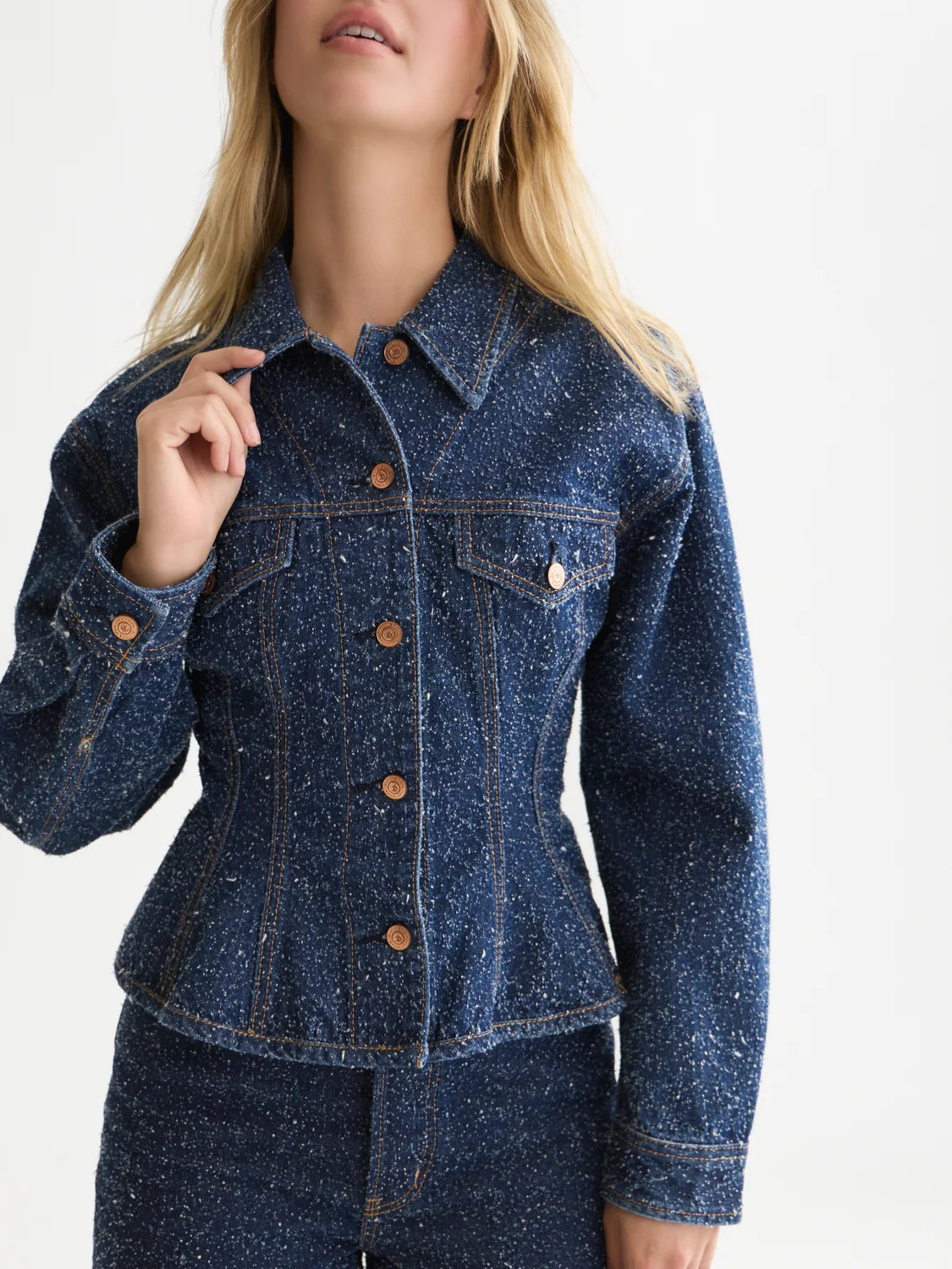 S&S WAISTED DENIM JACKET DEEP WEAVE