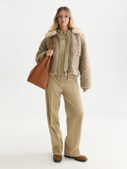 S&S FAUX FUR SHORT JACKET ALUMINUM 