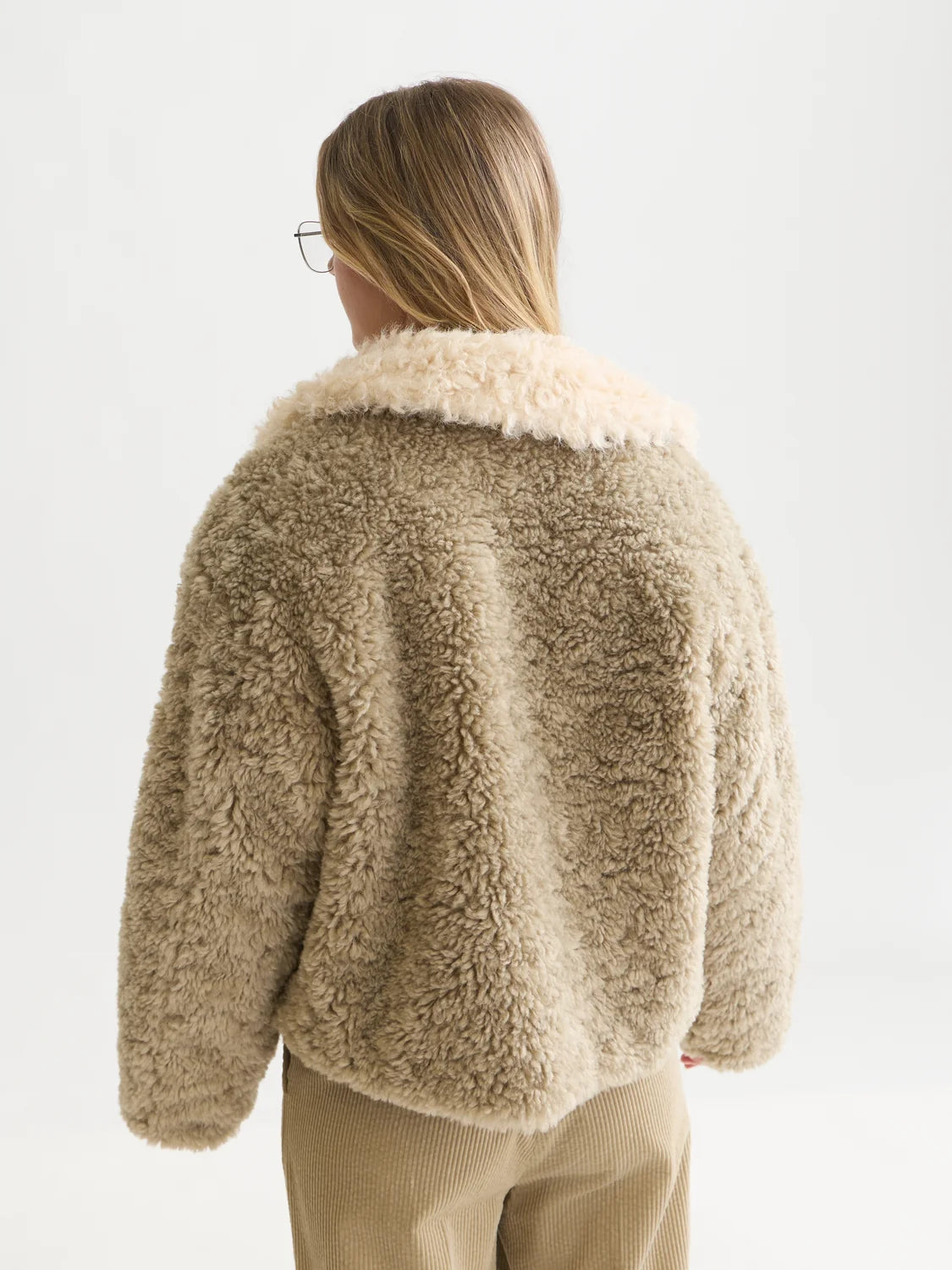 S&S FAUX FUR SHORT JACKET ALUMINUM 