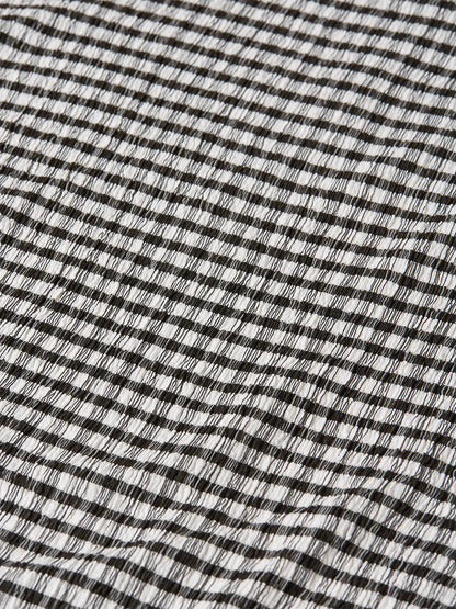 S&S STRUCTURED GINGHAM DRAPEY MIDI DRESS METEORITE 