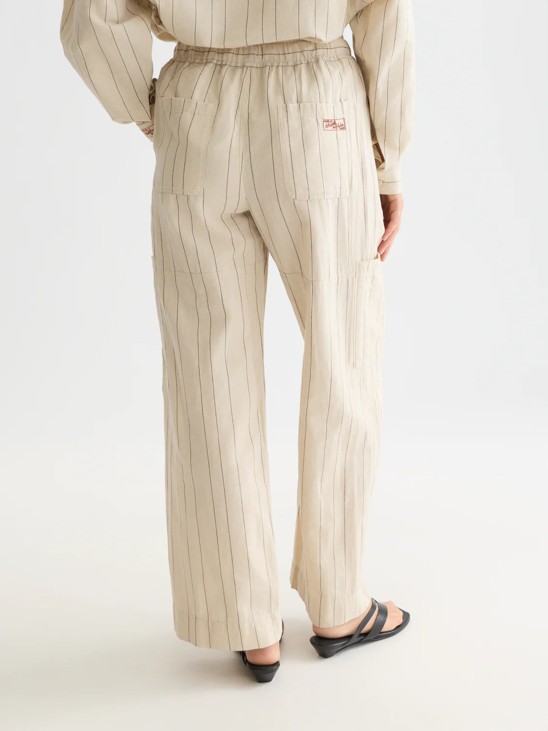 S&S NOA LINEN HI-RISE WIDE LEG PANT FOG 