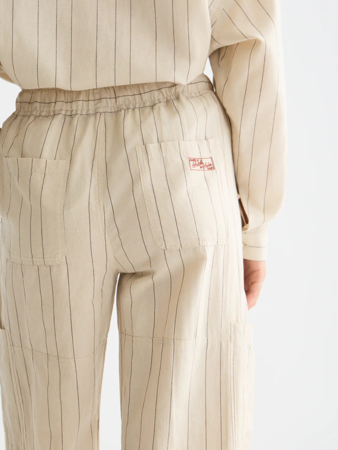 S&S NOA LINEN HI-RISE WIDE LEG PANT FOG 