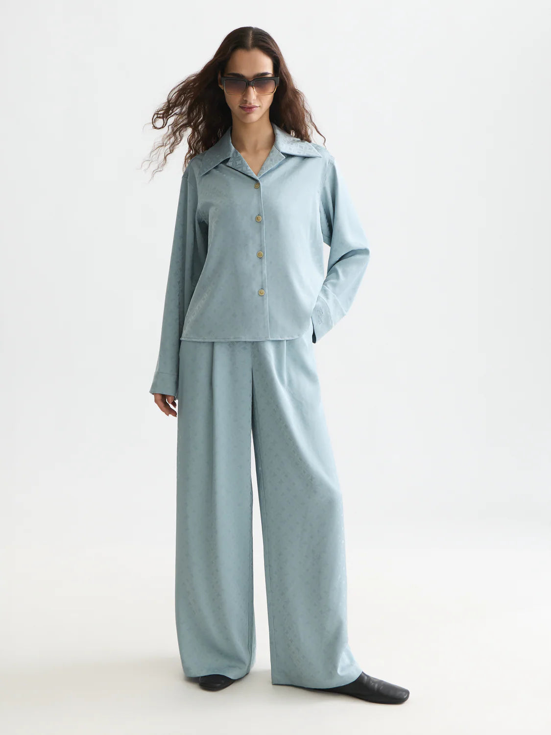 S&S ELENI HIGH RISE WIDE LEG JACQUARD PANT ARONA 