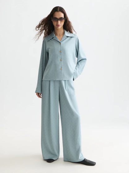 S&S ELENI HIGH RISE WIDE LEG JACQUARD PANT ARONA 