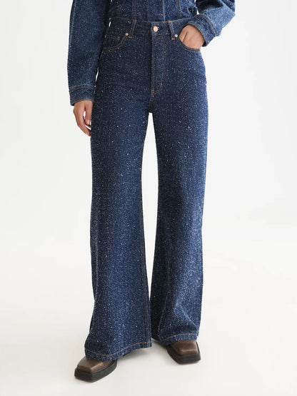 S&S WAVE SUPER WIDE LEG JEAN DEEP WEAVE
