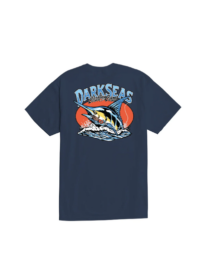 DARK SEAS HOOKED UP STOCK T-SHIRT NAVY