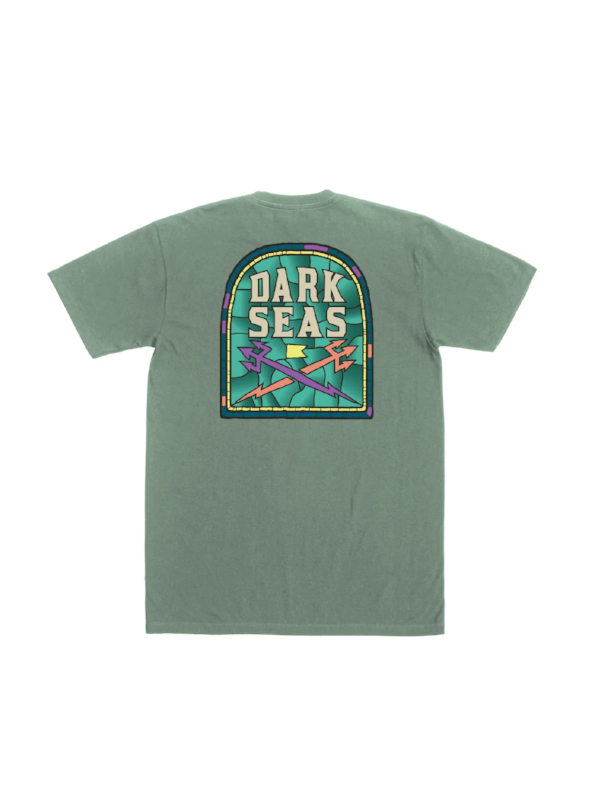 DARK SEAS GLASS DOOR PIGMENT T-SHIRT FROSTY GREEN