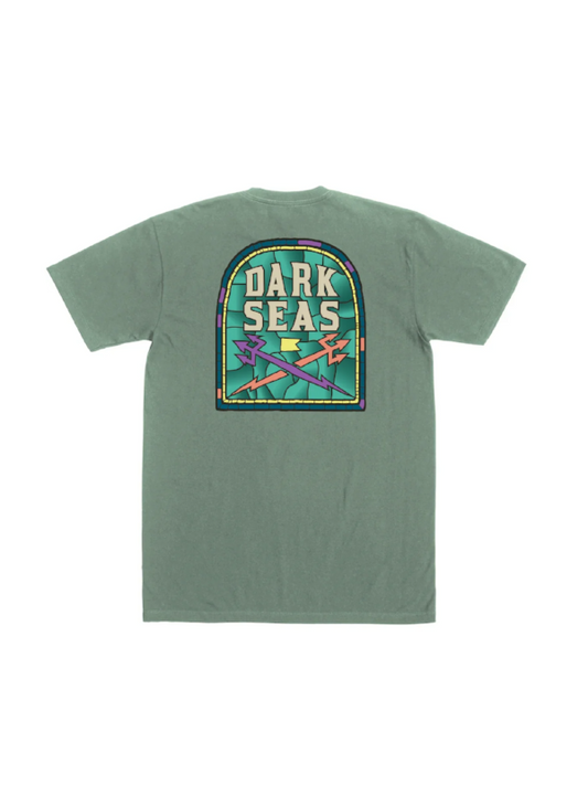 DARK SEAS GLASS DOOR PIGMENT T-SHIRT FROSTY GREEN