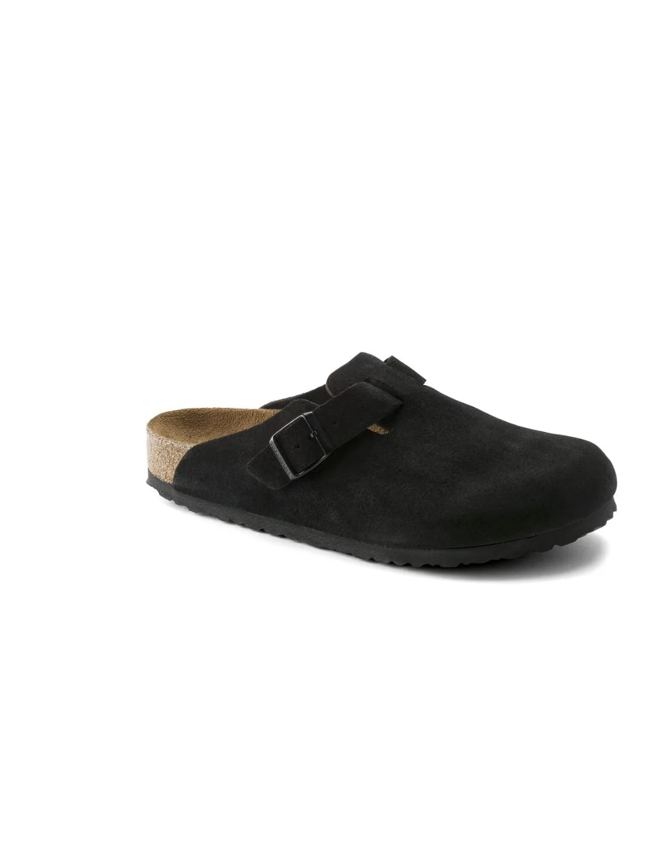 BIRKENSTOCK BOSTON SFB BLACK SUEDE LEATHER 